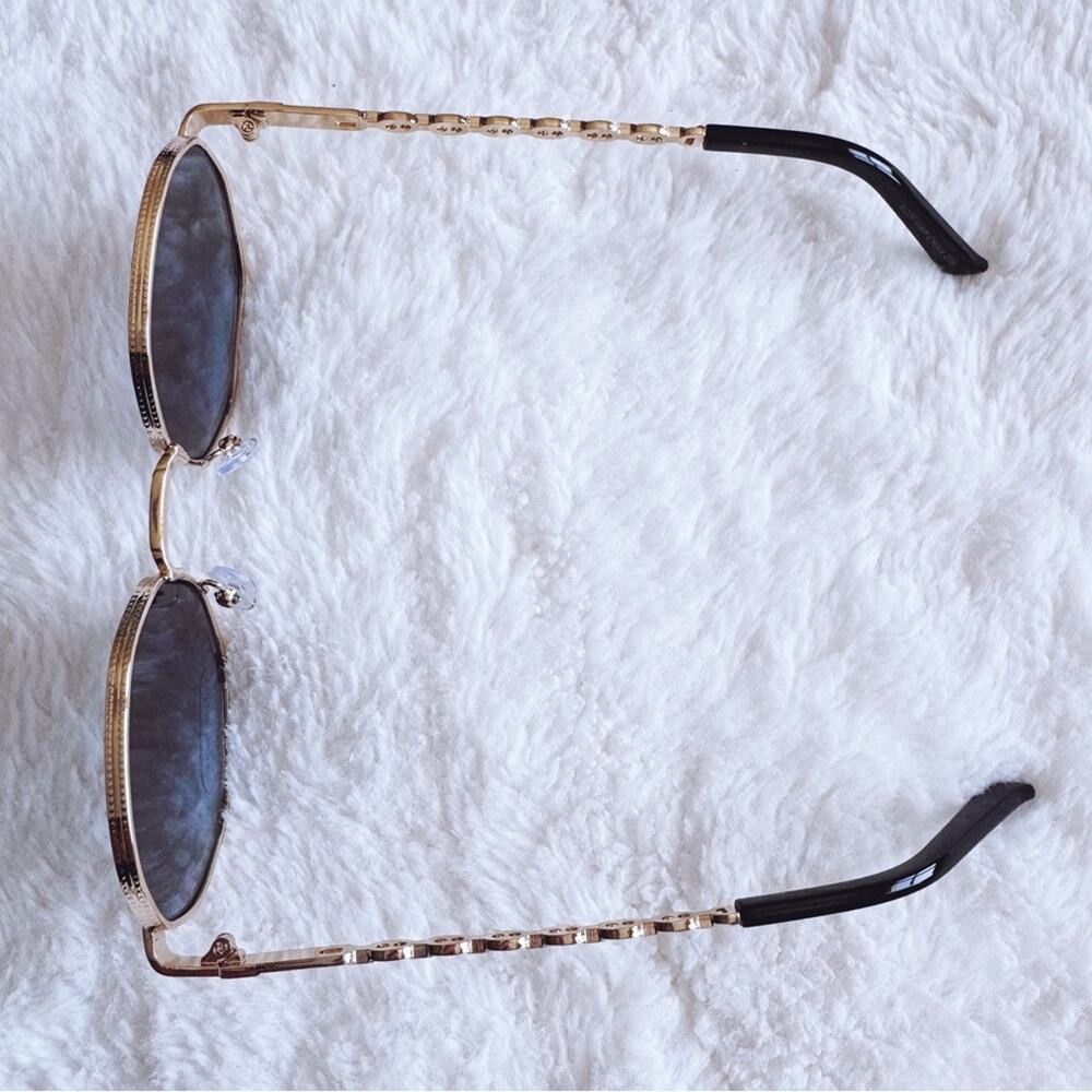 Phoebe Dark Blue Geometric Sunglasses - Picture 8 of 15